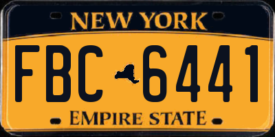 NY license plate FBC6441