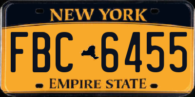 NY license plate FBC6455