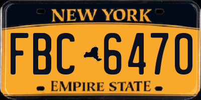 NY license plate FBC6470