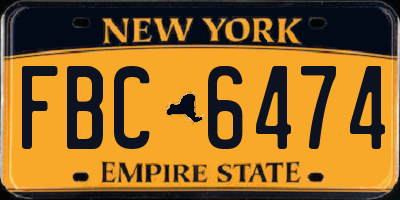 NY license plate FBC6474
