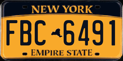 NY license plate FBC6491