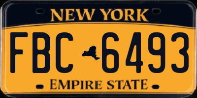 NY license plate FBC6493
