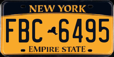 NY license plate FBC6495