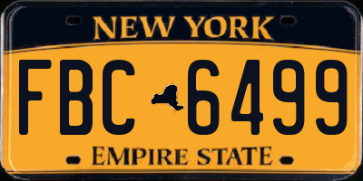 NY license plate FBC6499