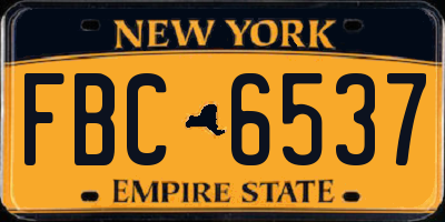 NY license plate FBC6537