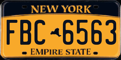 NY license plate FBC6563