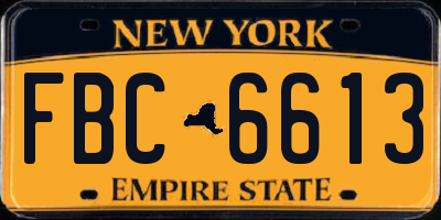 NY license plate FBC6613