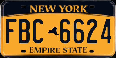NY license plate FBC6624