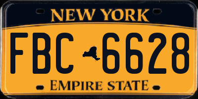 NY license plate FBC6628