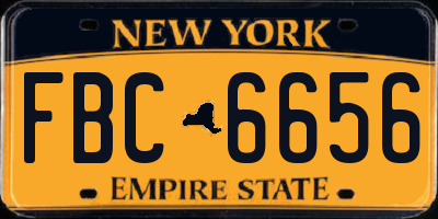 NY license plate FBC6656