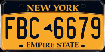 NY license plate FBC6679