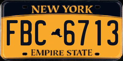 NY license plate FBC6713