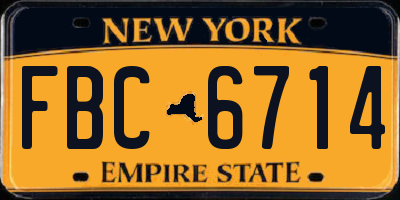 NY license plate FBC6714