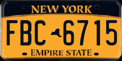 NY license plate FBC6715