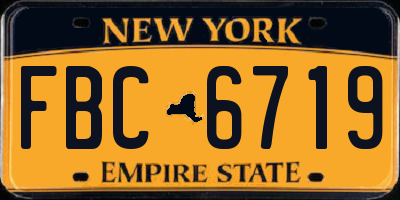 NY license plate FBC6719