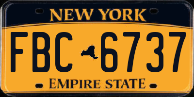 NY license plate FBC6737