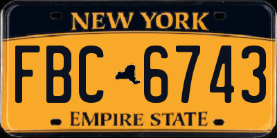 NY license plate FBC6743