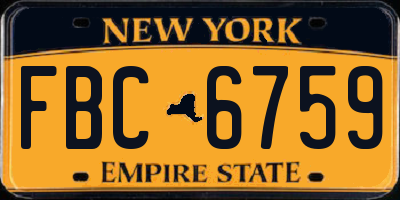 NY license plate FBC6759