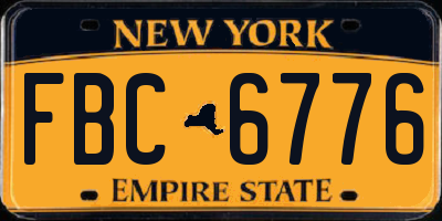 NY license plate FBC6776