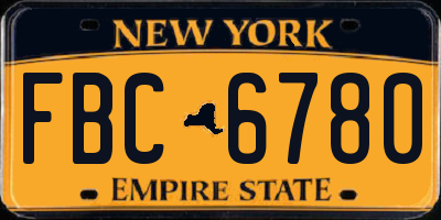 NY license plate FBC6780