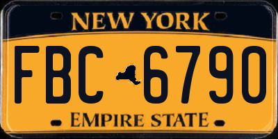 NY license plate FBC6790