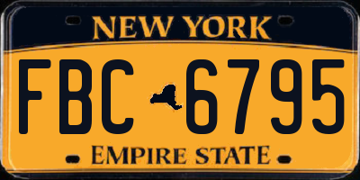 NY license plate FBC6795