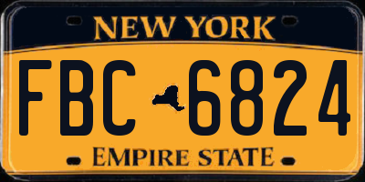 NY license plate FBC6824