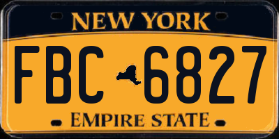 NY license plate FBC6827