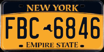 NY license plate FBC6846