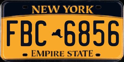 NY license plate FBC6856