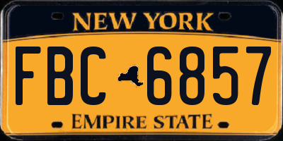 NY license plate FBC6857