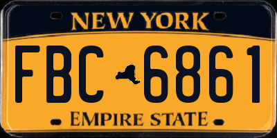 NY license plate FBC6861