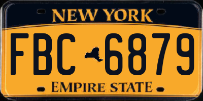 NY license plate FBC6879