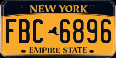 NY license plate FBC6896
