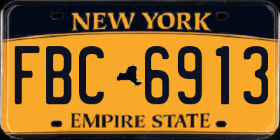 NY license plate FBC6913