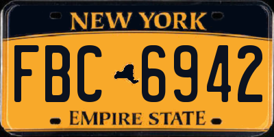 NY license plate FBC6942