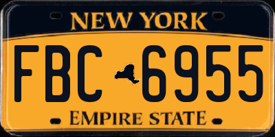 NY license plate FBC6955
