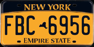 NY license plate FBC6956