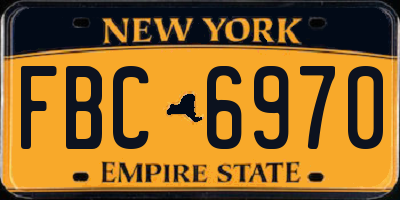 NY license plate FBC6970