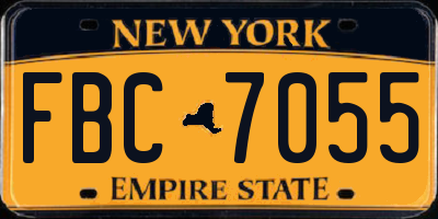 NY license plate FBC7055