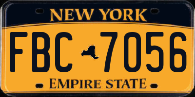 NY license plate FBC7056