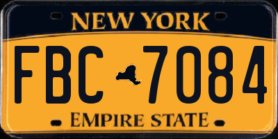 NY license plate FBC7084