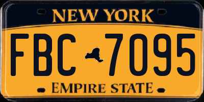 NY license plate FBC7095