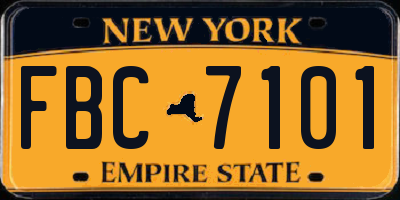 NY license plate FBC7101