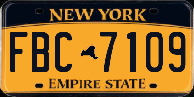 NY license plate FBC7109