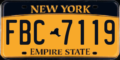 NY license plate FBC7119