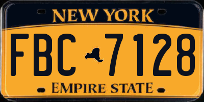 NY license plate FBC7128