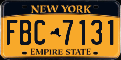 NY license plate FBC7131
