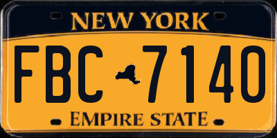 NY license plate FBC7140