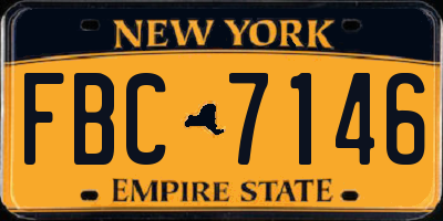 NY license plate FBC7146